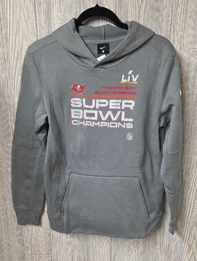 Nike Gray Tampa Bay Buccaneers Super Bowl Champions Hoodie Youth Large 14/16 NWT